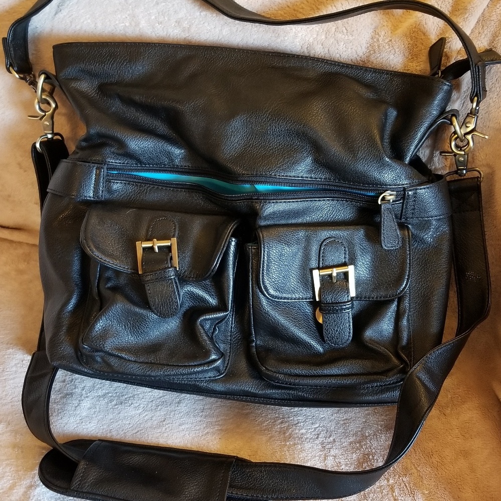 Man Made Leather Tote with Inserts